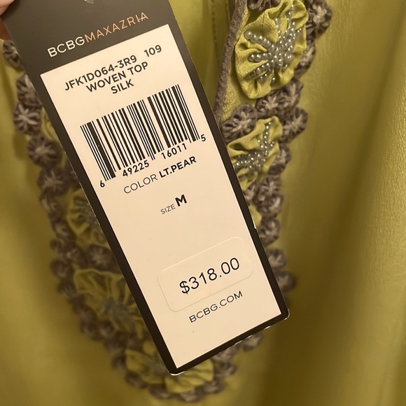 BCBGMAXAZRIA Green Silk Dress Size Medium NWT $318 - Picture 3 of 4